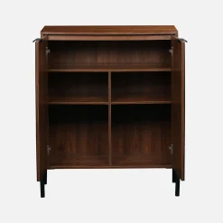 Kastje 2 glanzende deuren houteffect vintage 83cm