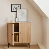 Kastje met 2 deuren gegroefd houtdecor 83,5cm