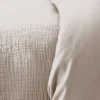 Katoenen mousseline beddengoedset in kiezelgrijs