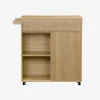 Keukentrolley met houtdecor 1 handgreep 1 lade 2 schuifdeuren
