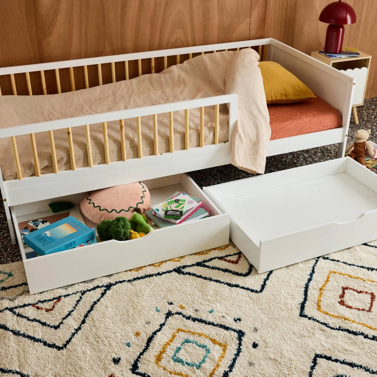 Kinderbedlades van dennenhout (set van 2)