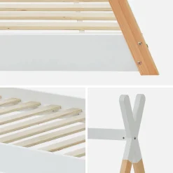 Kinderbed tipi, 90x190cm, lattenbodem inbegrepen