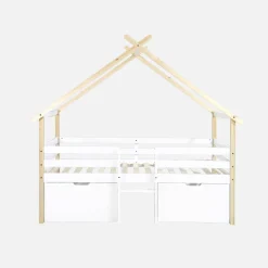 Kinderbed 90 x 190 cm grenenhout lattenbodem inbegrepen en 2 lades