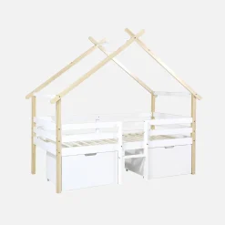 Kinderbed 90 x 190 cm grenenhout lattenbodem inbegrepen en 2 lades