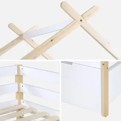 Kinderbed 90 x 190 cm grenenhout lattenbodem inbegrepen en 2 lades