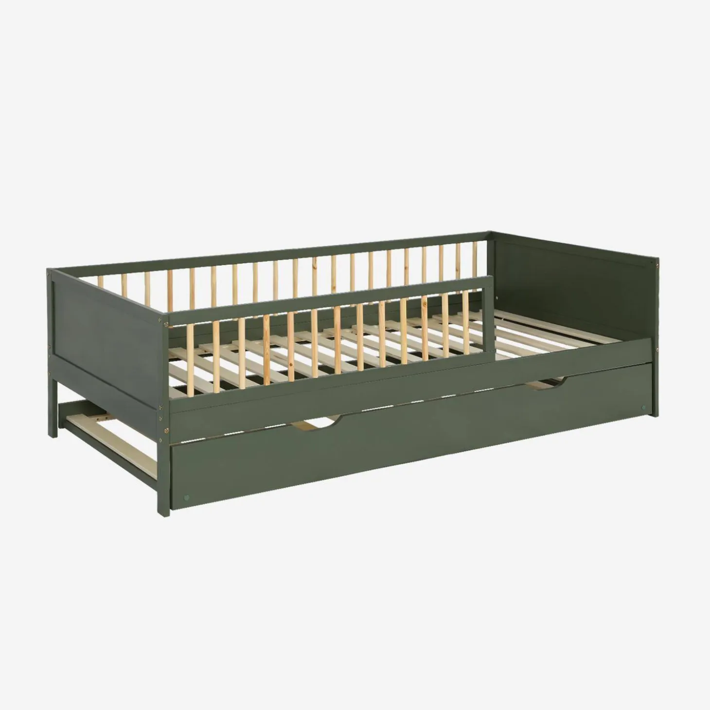 Kinderbed 90x190cm met lattenbodem en logeerlade dennenhout
