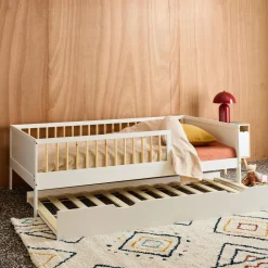 Kinderbed 90x190cm met lattenbodem en logeerlade dennenhout