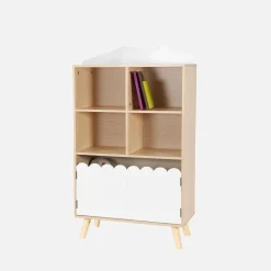 Kinderboekenkast met 2 deuren en 4 planken