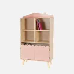 Kinderboekenkast met 2 deuren en 4 planken