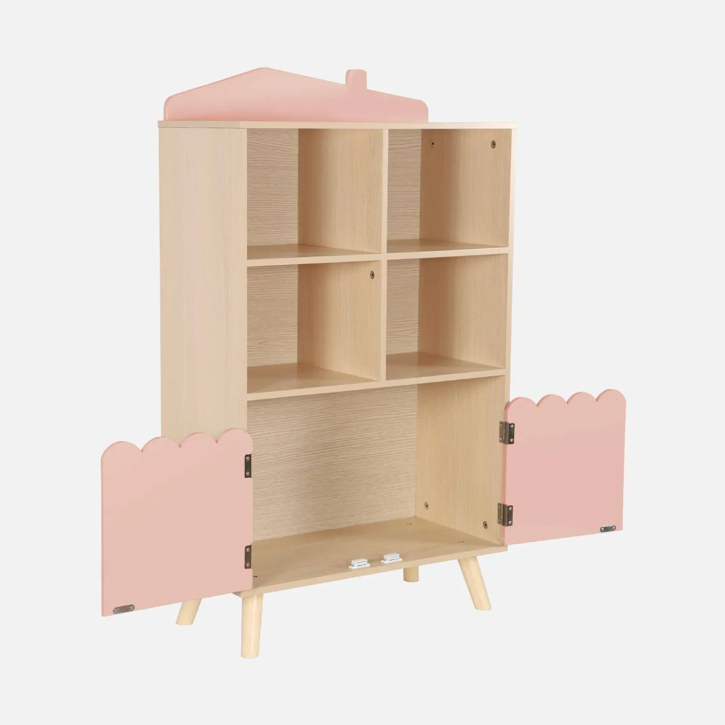Kinderboekenkast met 2 deuren en 4 planken