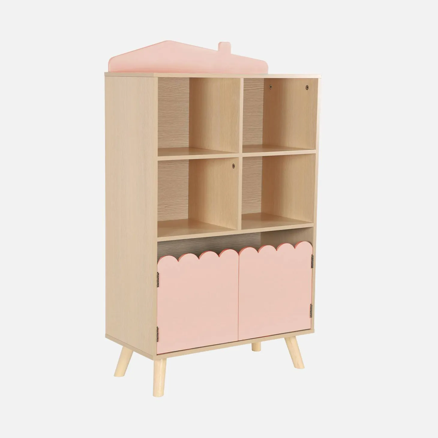 Kinderboekenkast met 2 deuren en 4 planken