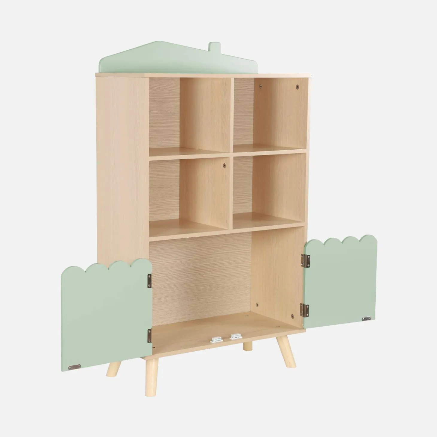 Kinderboekenkast met 2 deuren en 4 planken