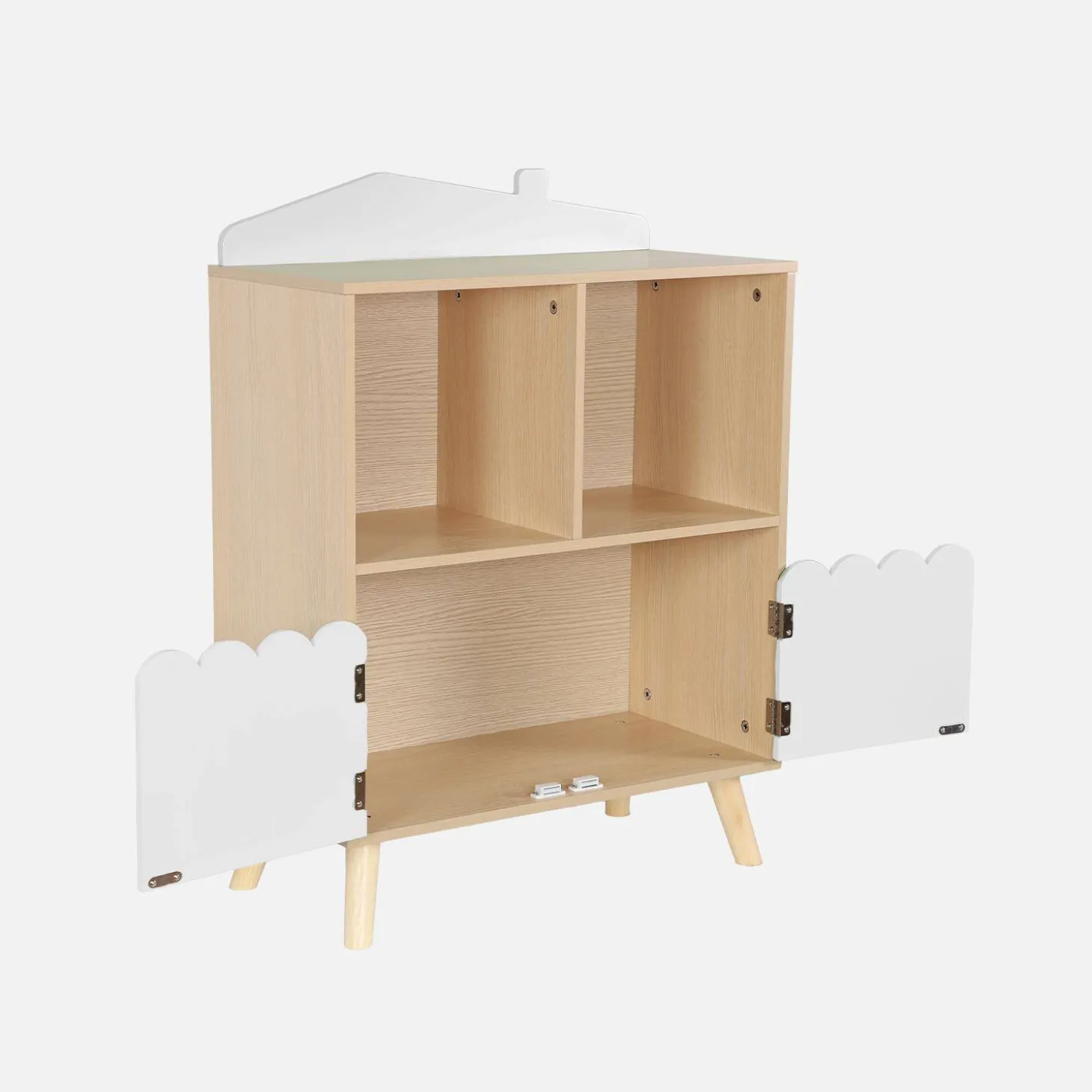 Kinderboekenkast met 2 planken en 2 deuren