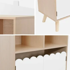 Kinderboekenkast met 2 planken en 2 deuren
