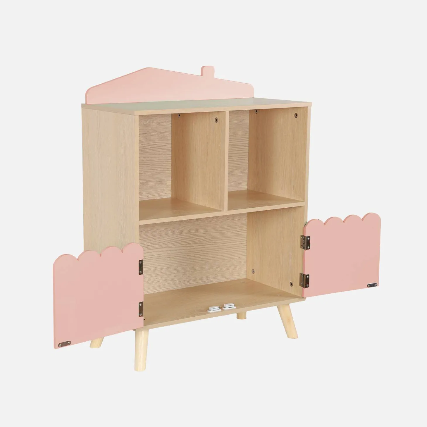 Kinderboekenkast met 2 planken en 2 deuren