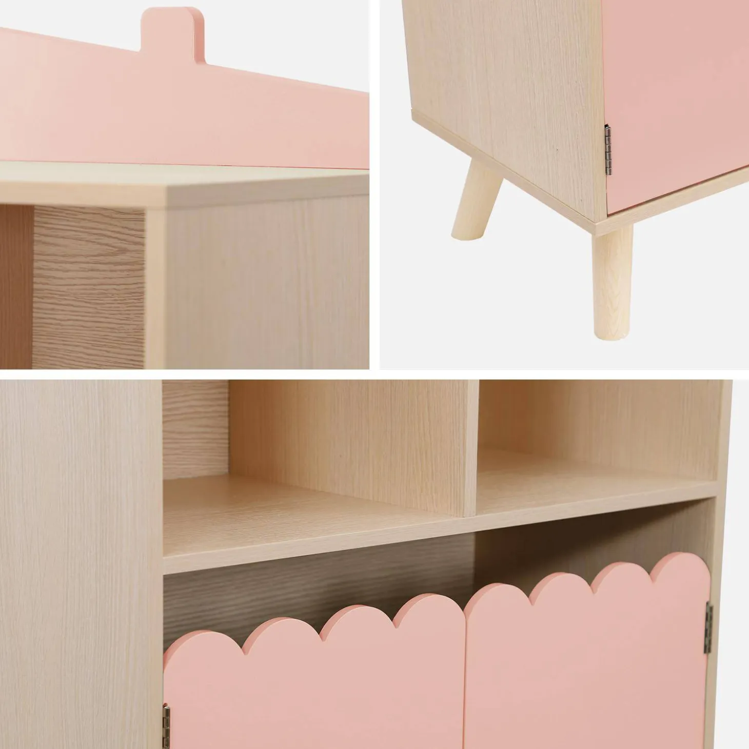 Kinderboekenkast met 2 planken en 2 deuren