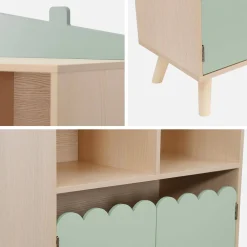 Kinderboekenkast met 2 planken en 2 deuren