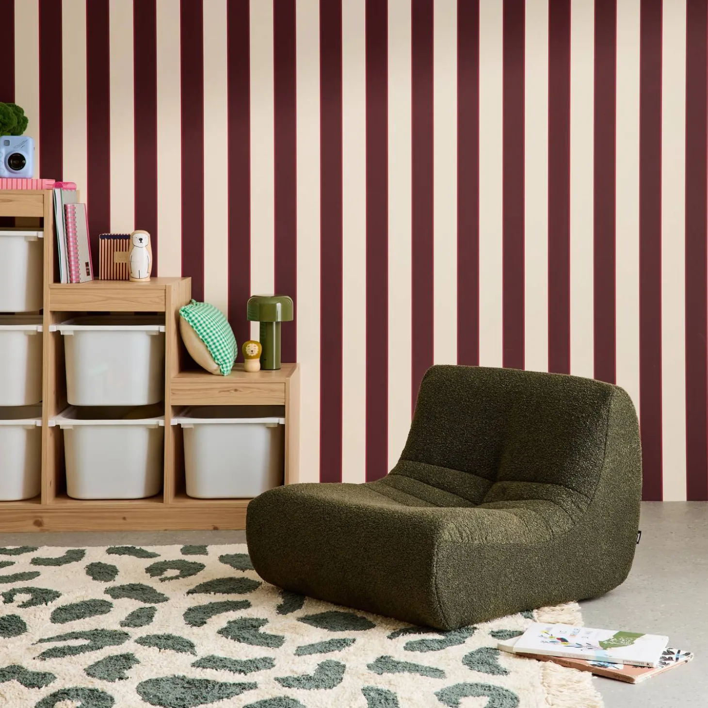 Kinderfauteuil met gestructureerde bouclé 1-zits