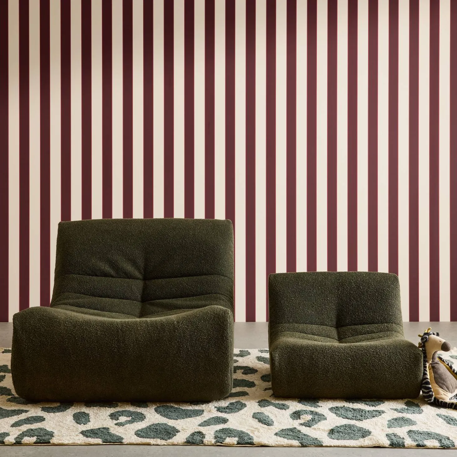 Kinderfauteuil met gestructureerde bouclé 1-zits