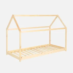 Kinderhutbed 90 x 190 cm in natuurlijk grenen, inclusief lattenbodem