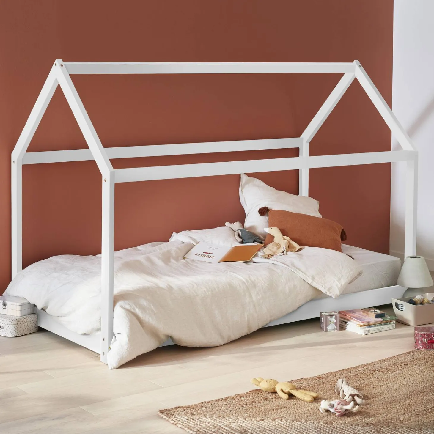 Kinderhutbed 90 x 190 cm in natuurlijk grenen, inclusief lattenbodem