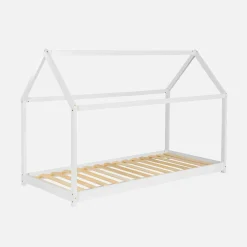 Kinderhutbed 90 x 190 cm in natuurlijk grenen, inclusief lattenbodem