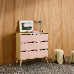 Kinderladekast houtdecor 3 lades