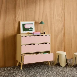 Kinderladekast houtdecor 3 lades