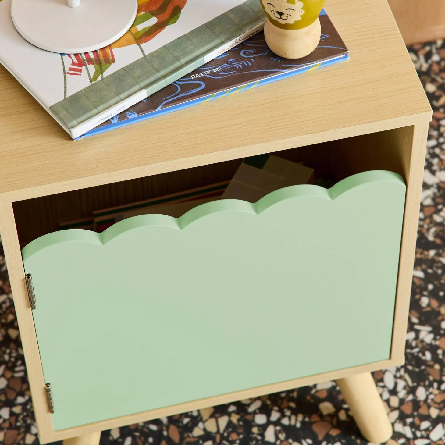 Kinder-nachtkastje houtdecor 1 deur