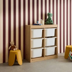Kinderopbergmeubel met 6 opbergbakken