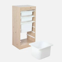 Kinderopbergmeubel met 4 opbergbakken