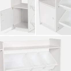 Kinderopbergmeubel met 9 opbergbakken, 4 planken, 1 deur