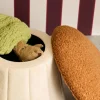 Kinderpoef paddenstoel met opbergruimte teddy en fluweel