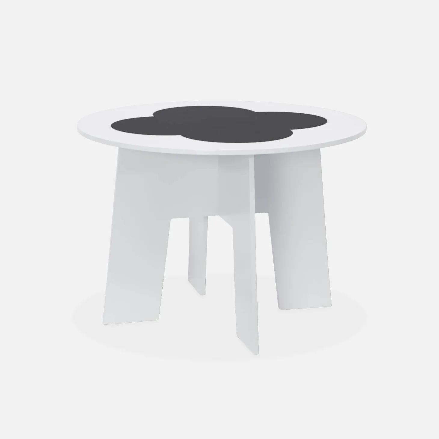 Kindertafel en 4 stoelen met leisteen effect