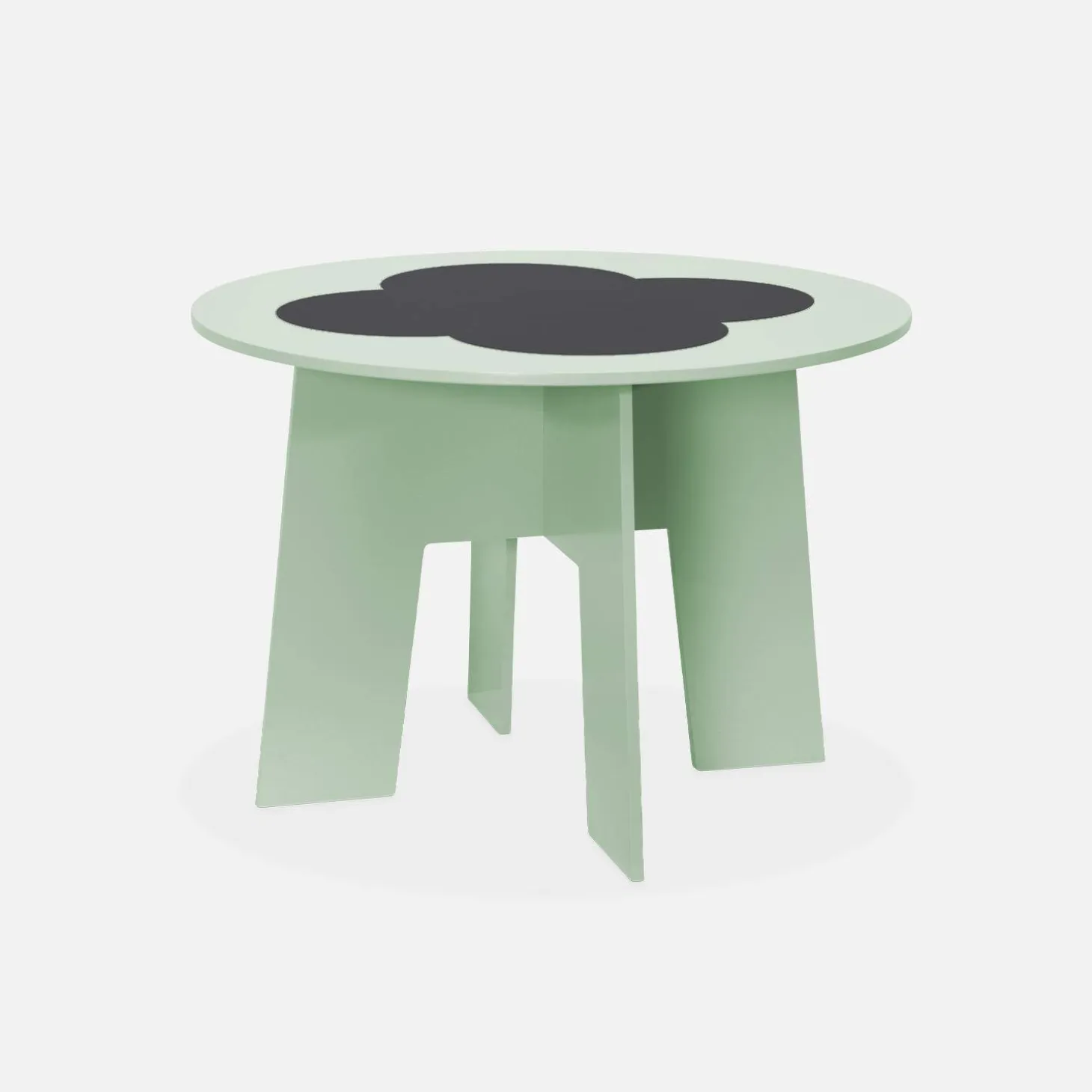 Kindertafel en 4 stoelen met leisteen effect