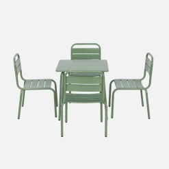 Kindertuinset, tafel en metalen stoelen voor 4