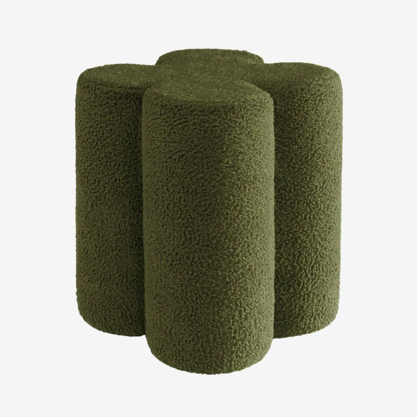 Klavervormige kruk/poef bouclé