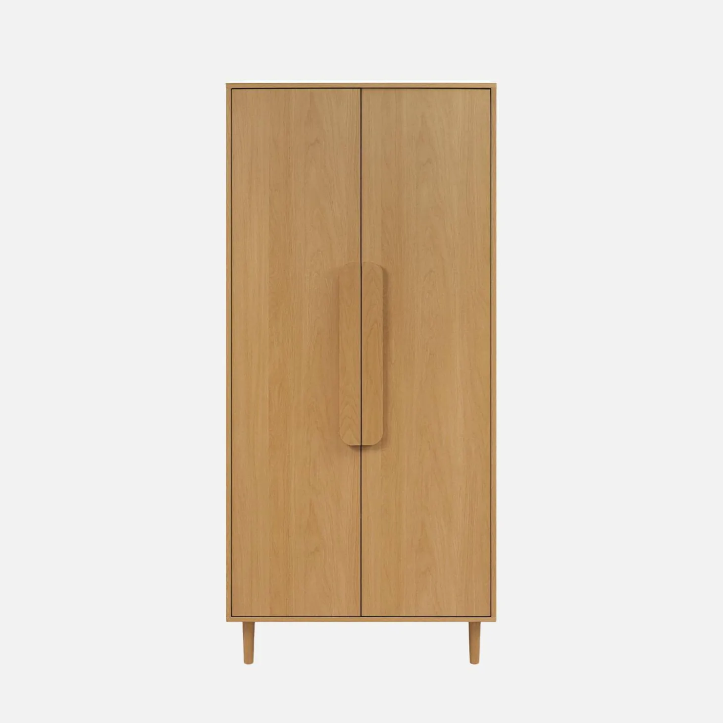 Kledingkast houtdecor 2 deuren, plank en hangruimte 80cm