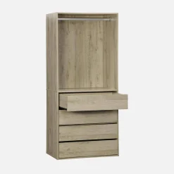 Kledingkast module hangruimte en 4 lades 80cm