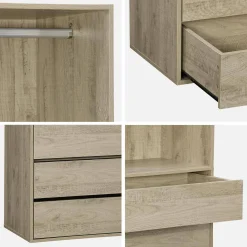 Kledingkast module hangruimte en 4 lades 80cm