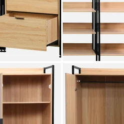 Kledingkast 5 modules modulair 2 lades 2 deuren hangruimtes en vakken