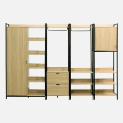 Kledingkast 4 modules modulair 2 lades 2 deuren hangruimtes en vakken