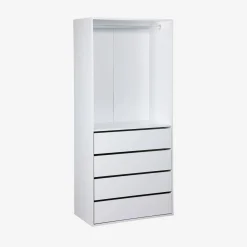Kledingkast 3 modules modulair 4 lades hangruimtes en vakken