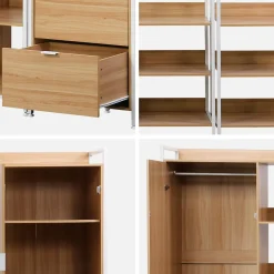 Kledingkast 5 modules modulair 2 lades 2 deuren hangruimtes en vakken
