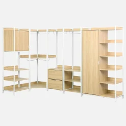 Kledingkast 5 modules modulair 2 lades 2 deuren hangruimtes en vakken
