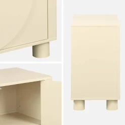 Klein kastje houtdecor 2 omkeerbare deuren 80cm