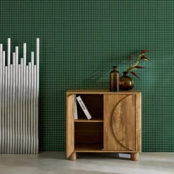 Klein kastje houtdecor 2 omkeerbare deuren 80cm
