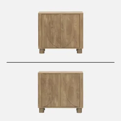 Klein kastje houtdecor 2 omkeerbare deuren 80cm