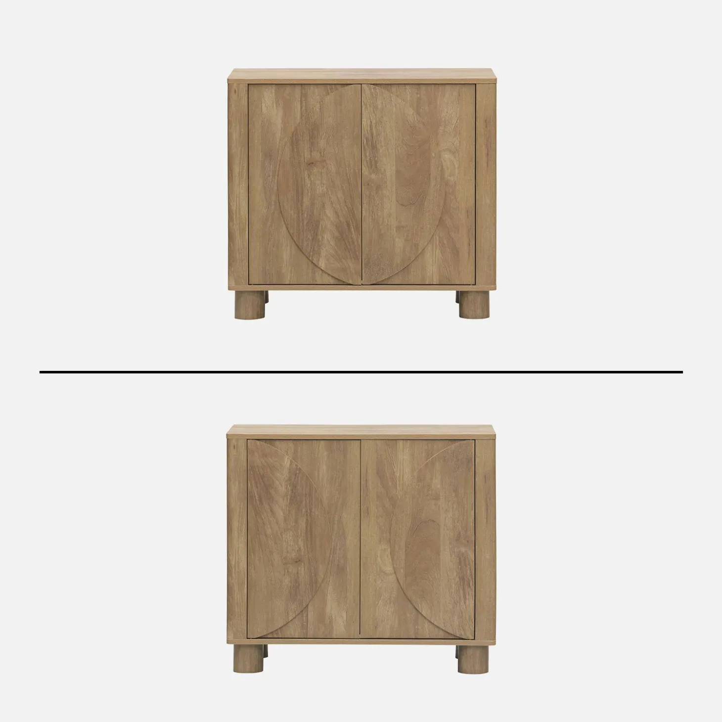 Klein kastje houtdecor 2 omkeerbare deuren 80cm