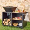 Kookvuurschaal Ø80cm met grillrooster en opbergruimte